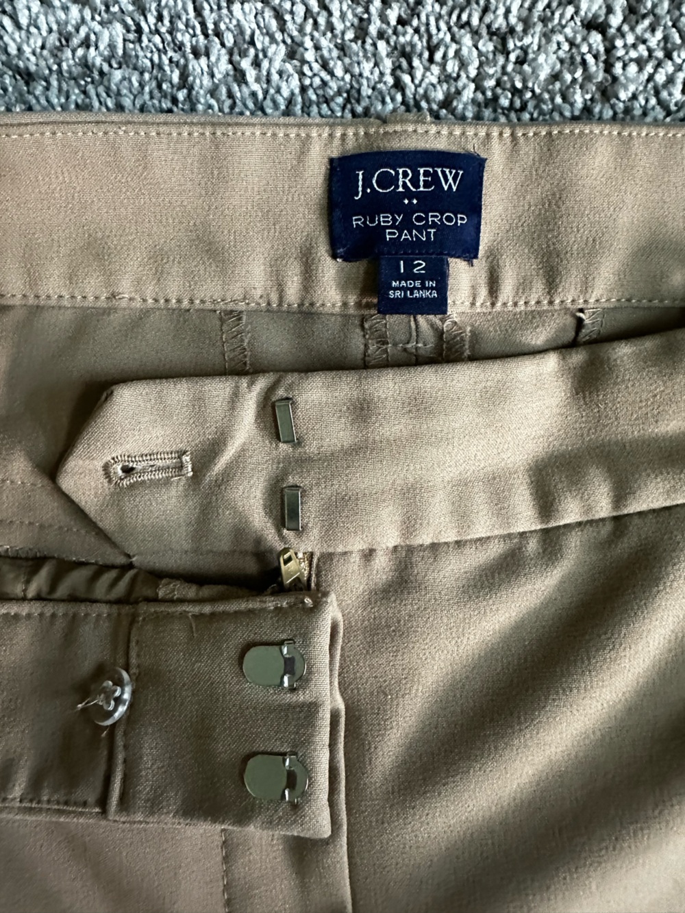 J. Crew Ruby Crop Pants in Camel-Taupe